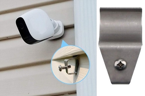 Vinyl Siding Clips Hooks to Mount Security Camera without Screws On vinyl or aluminum siding