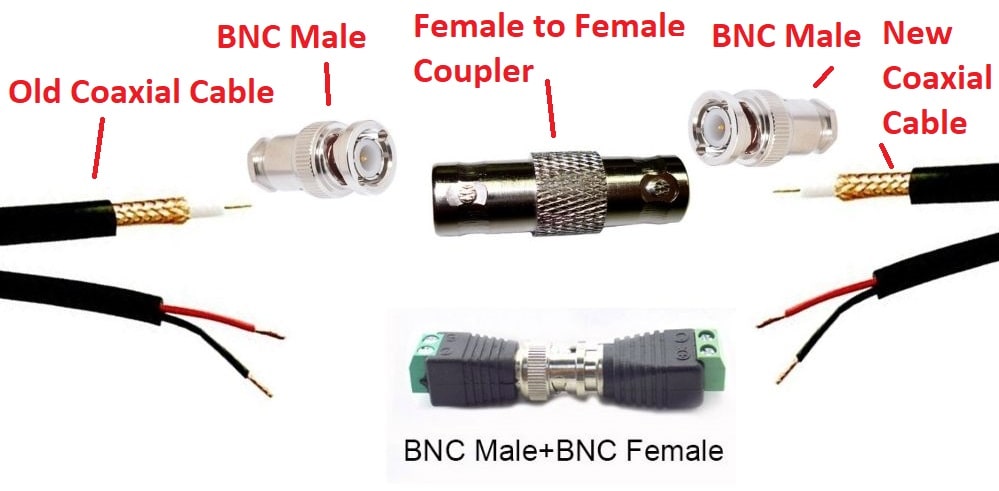 Fix Coaxial Cable wire splicing by using BNC coupler