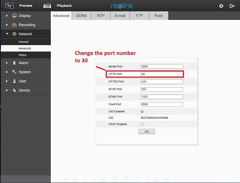 Change the default port number Change the default port number