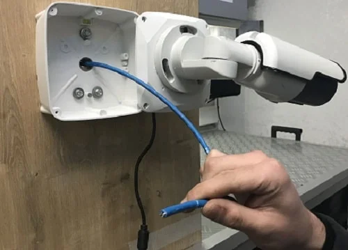 Run the Security Camera wires inside the Run the Security Camera wires inside the box