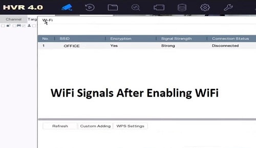 After Activating Wi-Fi option on NVR