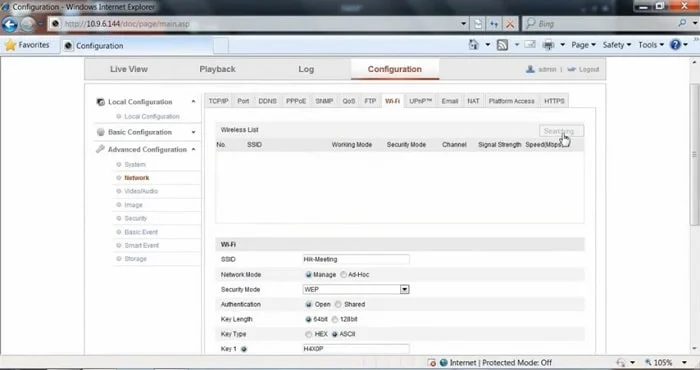 Configure the Camera Network settings Configure the Camera Network settings