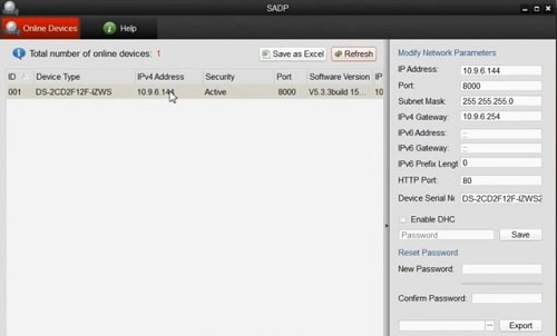 SADP tool to know wifi camera IP