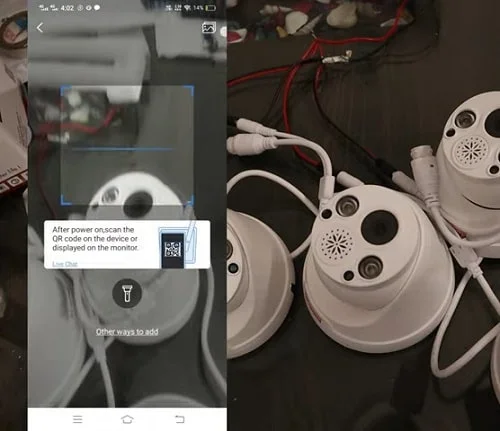 Scan the QR code of the IP WiFi camera Scan the QR code of the IP WiFi camera