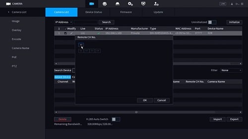 Selecting the 2nd NVR channels